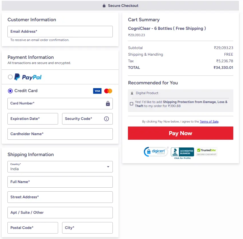 Secure Checkout Form